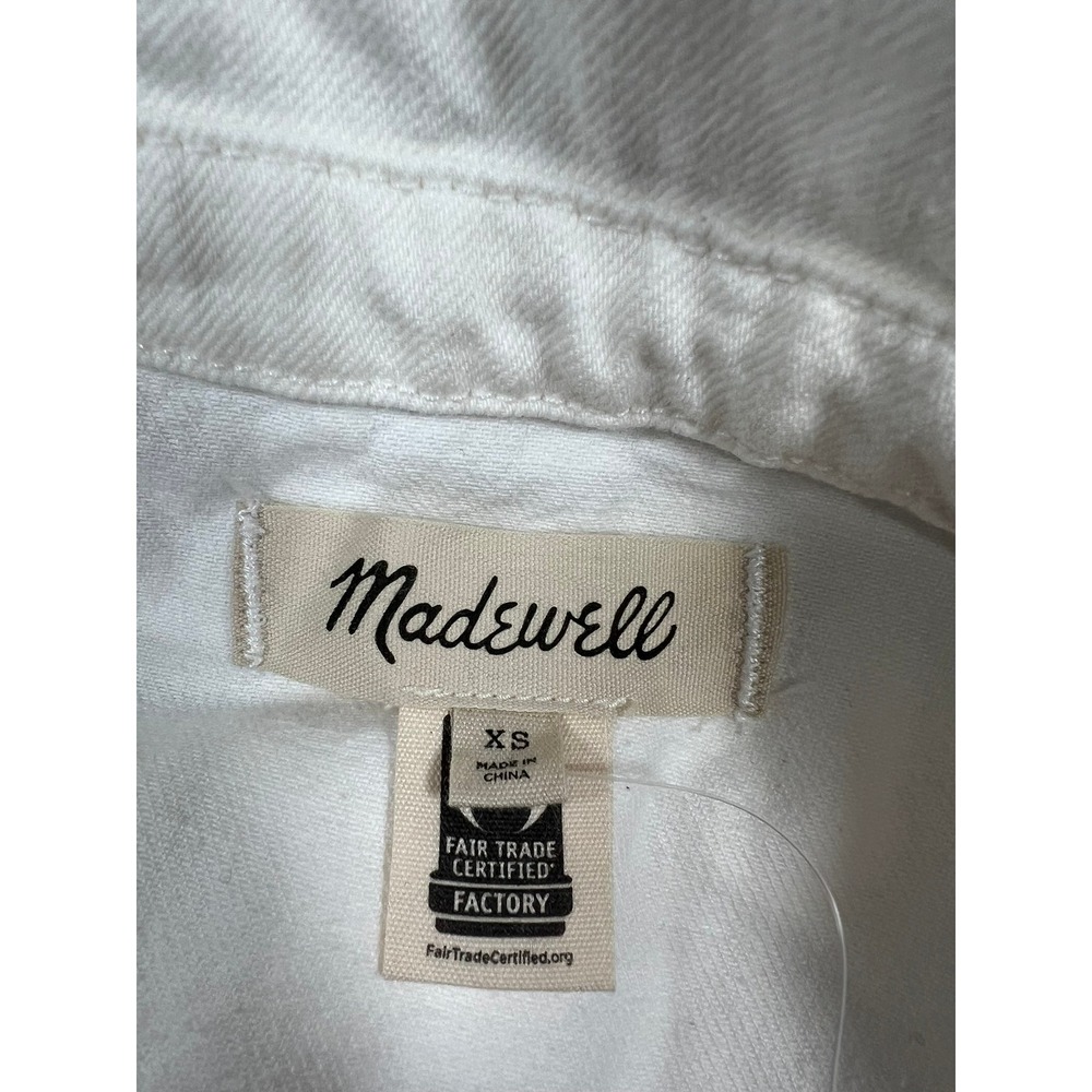 Madewell White Sleeveless Carpenter Jumpsuit Cotton Utility Boilersuit XS - Picture 5 of 10